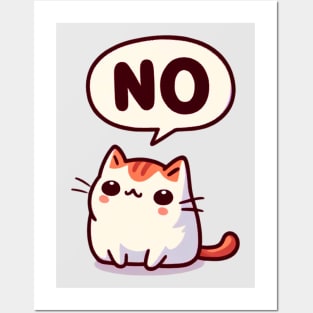 Cute Kitten Saying No Posters and Art